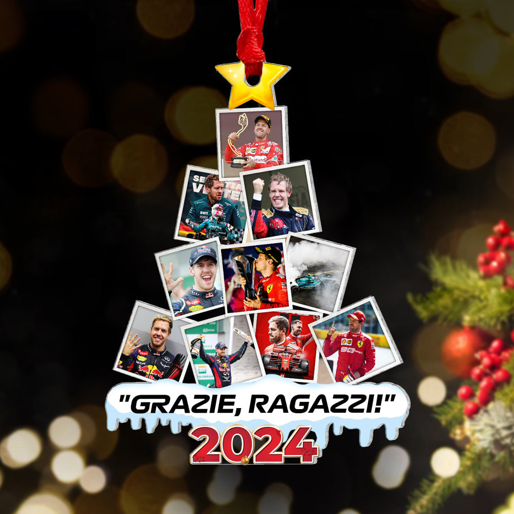 Custom Christmas Ornament for Racing Fans - Personalized Photo Gift 2024