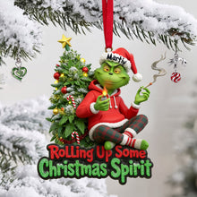 Load image into Gallery viewer, Rolling Up Some Christmas Spirit - Holiday Chill Mode Christmas Ornament - Personalized Gift for Friends, Family, and Loved Ones Ornament PopCulturePrints
