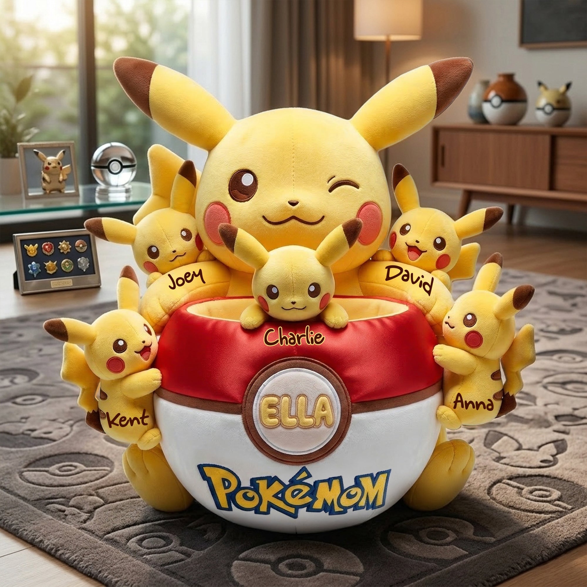 "Catch the Moment with Pikachu!" - Lovely Mother Custom Shape Pillow - Personalized Gifts For Moms, Grandmas, and Kids Pillow PopCulturePrints
