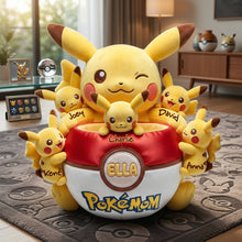 Load image into Gallery viewer, "Catch the Moment with Pikachu!" - Lovely Mother Custom Shape Pillow - Personalized Gifts For Moms, Grandmas, and Kids Pillow PopCulturePrints
