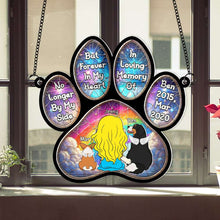 Load image into Gallery viewer, &quot;Forever in My Heart, No Longer By My Side&quot; - Personalized Dog Lover Suncatcher Ornament - Gift for Pet Owners and Animal Lovers Ornament PopCulturePrints
