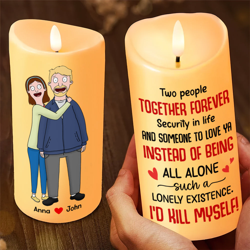 Personalized Couple LED Candle - Together Forever Led Candle PopCulturePrints