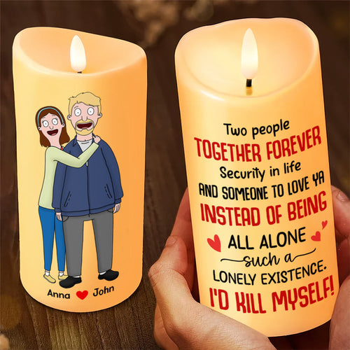 Personalized Couple LED Candle - Together Forever Led Candle PopCulturePrints