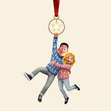 Load image into Gallery viewer, “Together is a Wonderful Place to Be” - Fun Couple Hanging Together Acrylic Ornament - Personalized Gift for Couples Ornament PopCulturePrints
