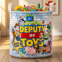 Load image into Gallery viewer, Kid Toy Storage Quilted Laundry Basket, Personalized Gift 01qhdt010726 Laundry Basket PopCulturePrints
