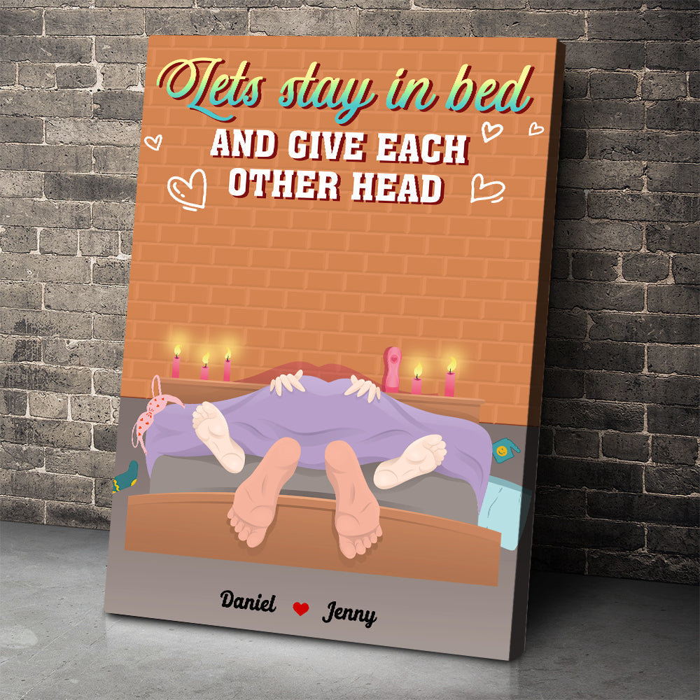 Custom Couple Poster: Let's Stay In Bed Poster & Canvas PopCulturePrints