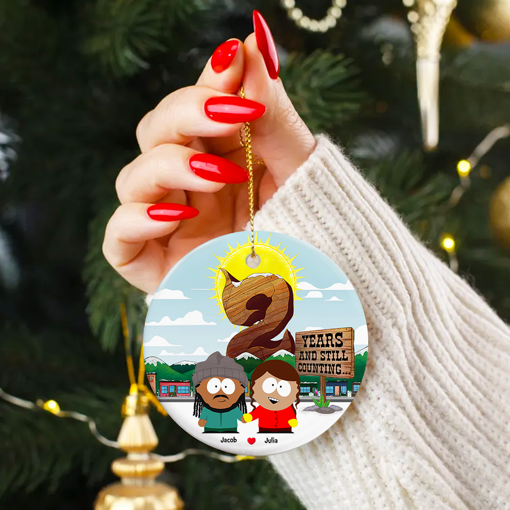Custom 2nd Anniversary Valentine's Day Gifts Christmas Ornament for Couples Ornament PopCulturePrints
