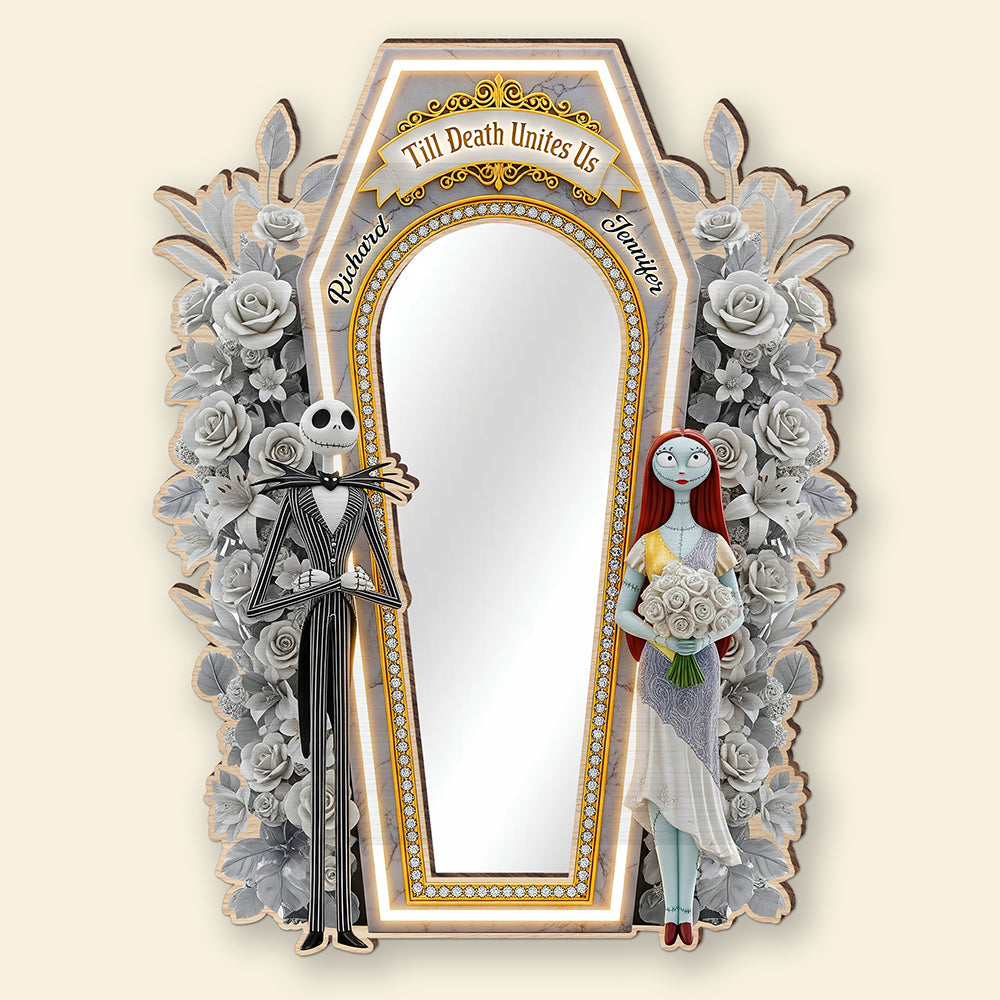 “Till Death Unites Us” - Spooky Couple Mirror - Personalized Gift for Couples Mirror PopCulturePrints