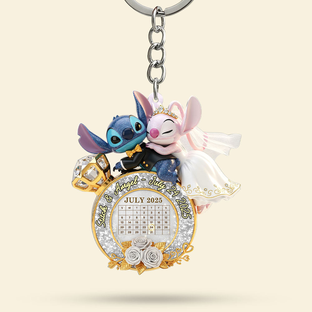 Together Forever: Cute Monster Wedding Couple Keychain - Personalized Gifts for Couples Keychains PopCulturePrints