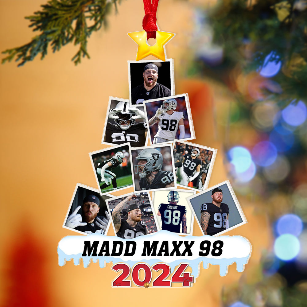 Personalized American Football Fan Christmas Ornament - Madd Maxx 98