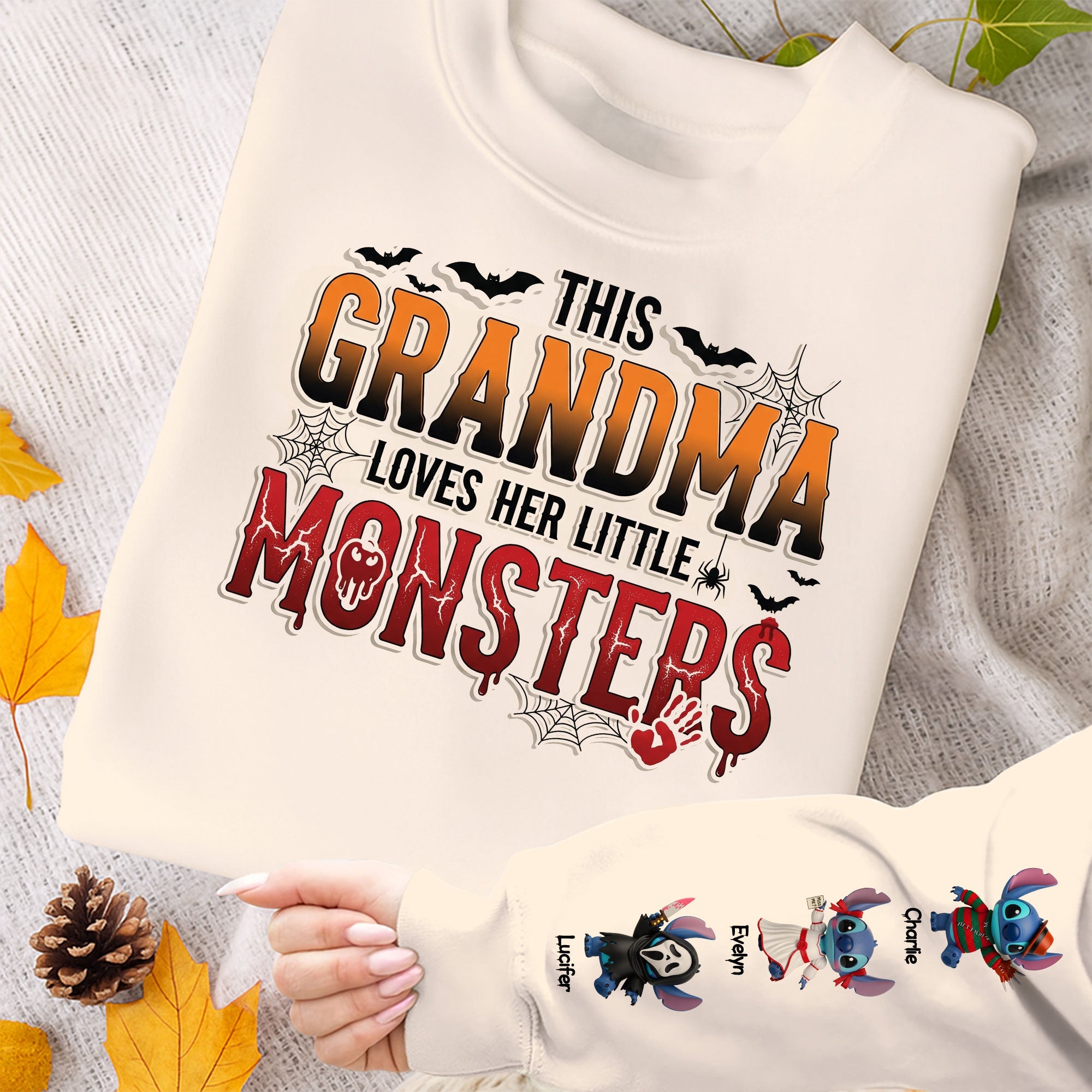 This Grandma Loves Her Little Monsters Shirt - Personalized Gift for Loving Grandmothers AOP Products PopCulturePrints
