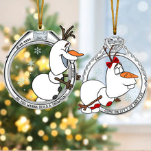 Load image into Gallery viewer, Customizable Couple&#39;s Christmas Ornament - Playful Snowman | Valentine&#39;s Day Gifts Ornament PopCulturePrints
