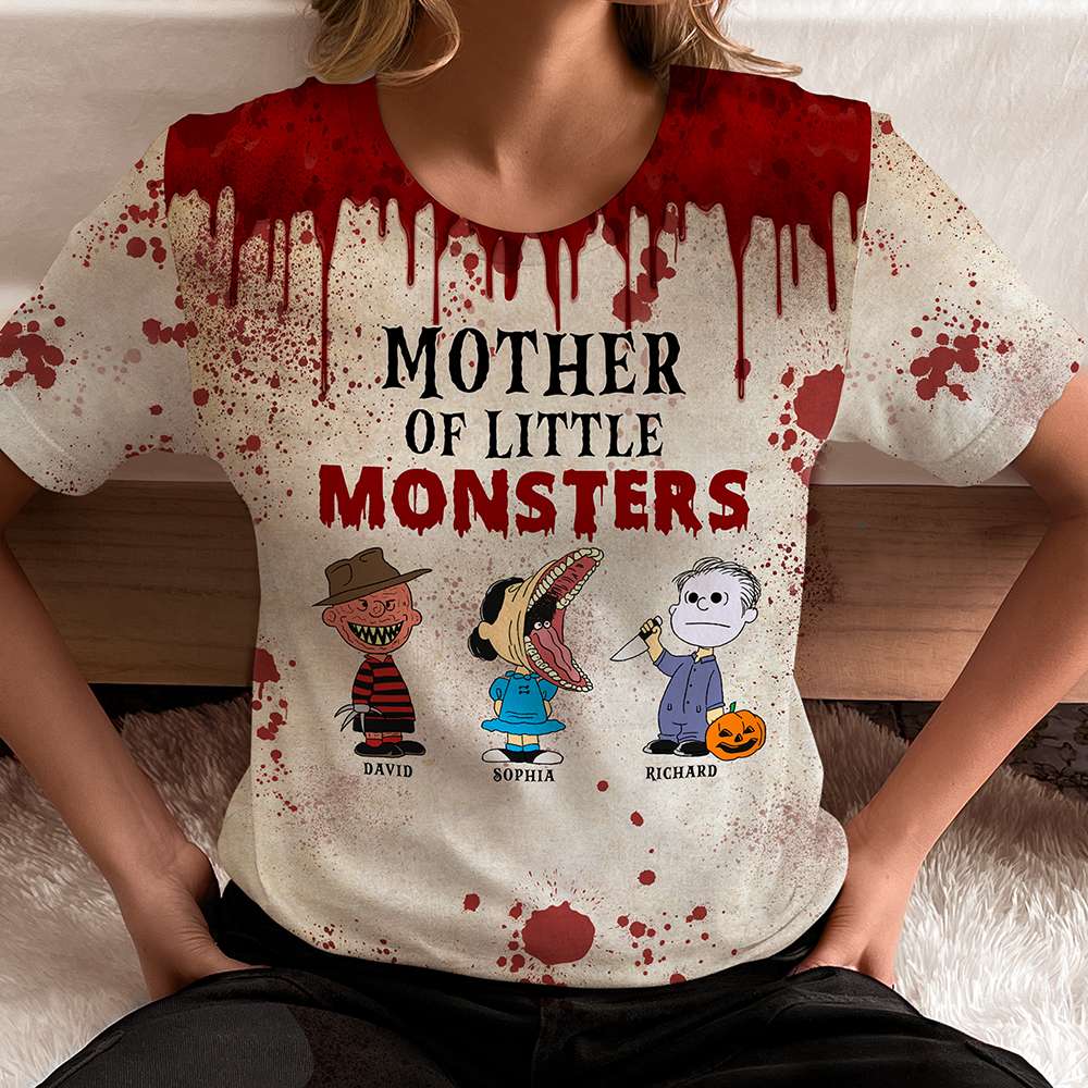 Personalized Halloween Horror Sweatshirt - Mother of Little Monsters