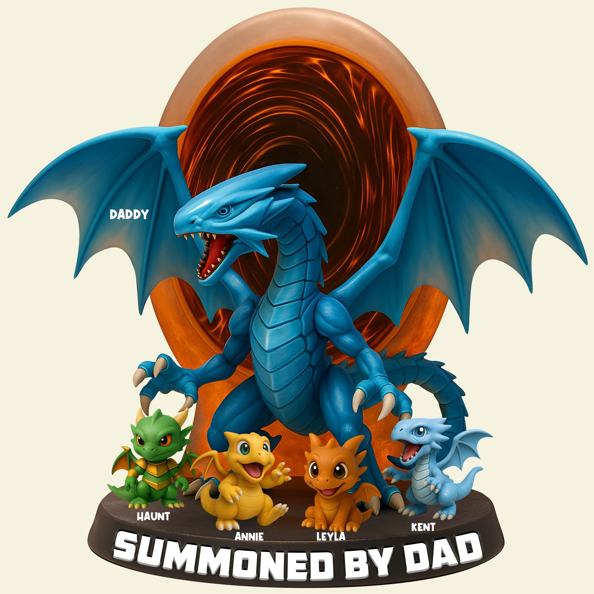 "Summoned by Dad" - Personalized Dragon Dad Acrylic Plaque - Unique Gift for Dad, Grandpa, or Father Figures Shaped Plaques PopCulturePrints