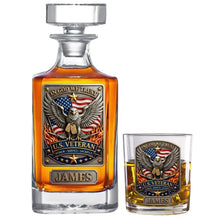Load image into Gallery viewer, In God We Trust - Personalized Veteran Decanter Set for Honoring Heroes Bottle PopCulturePrints
