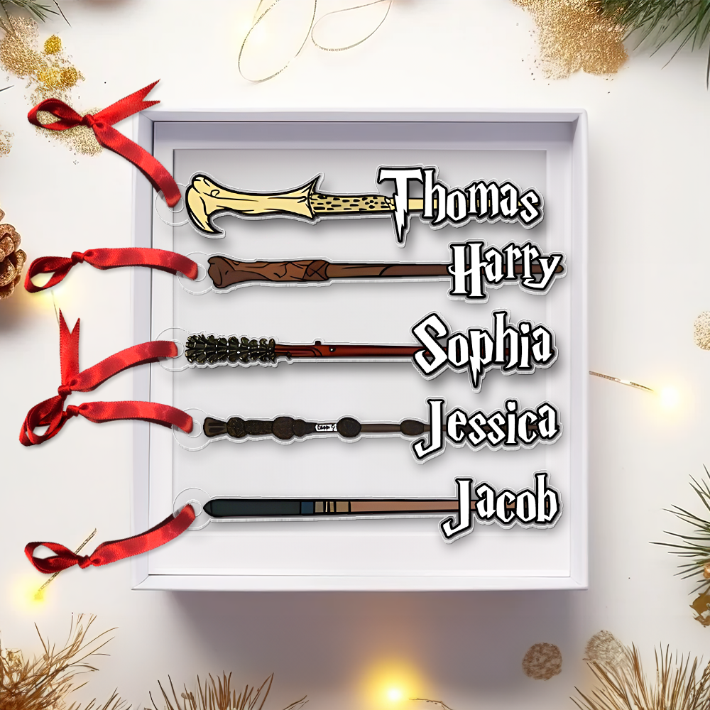 Personalized Magic Wand Christmas Ornaments for Magic Lovers