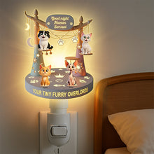 Load image into Gallery viewer, Good Night, Human Servant - Personalized Furry Overlord Acrylic Night Light for Cat Lovers Night Lights PopCulturePrints
