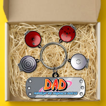 Load image into Gallery viewer, Personalized Gamer Dad Keychain with Ninja Eye Charms Keychains PopCulturePrints
