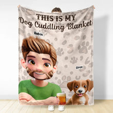 Load image into Gallery viewer, “This Is My Cat Cuddling Blanket” - Personalized Fleece Blanket for Cat Lovers &amp; Pet Owners Fleece Blanket PopCulturePrints
