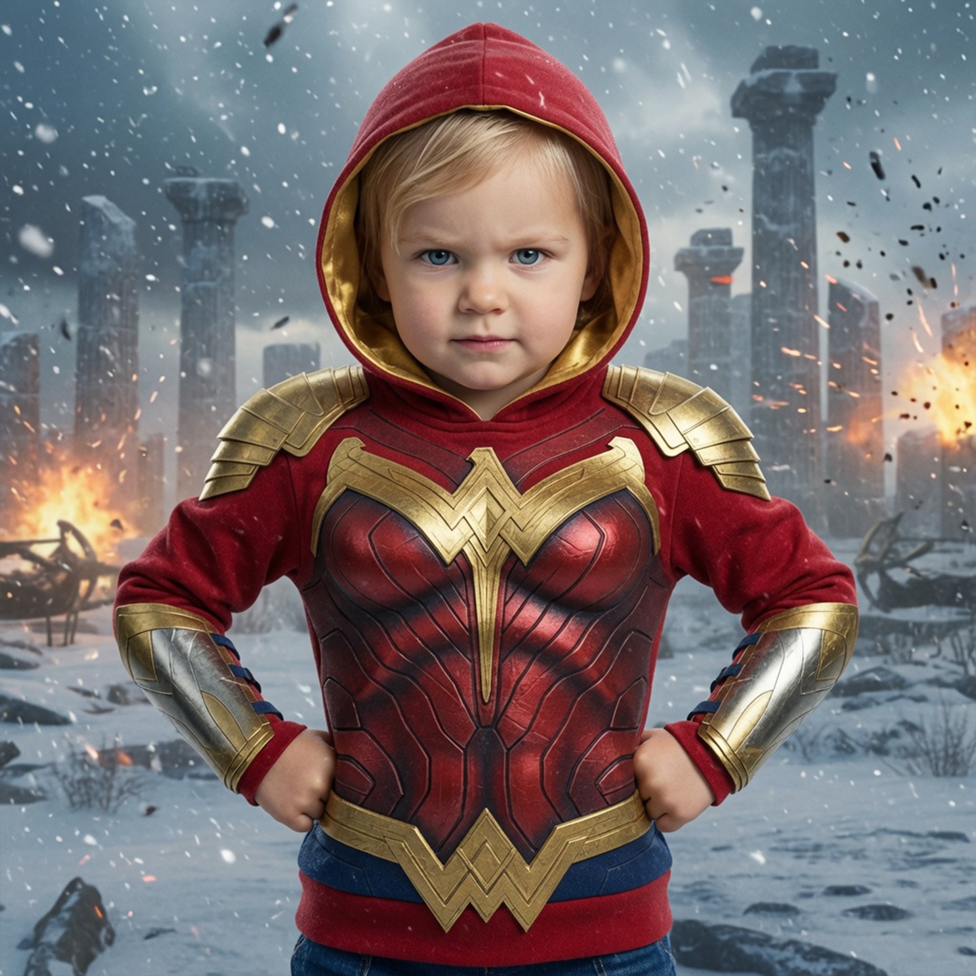 "Unleash Your Inner Hero!" - Mighty Warrior Hoodie - Personalized Gift for Fantasy Lovers AOP Products PopCulturePrints