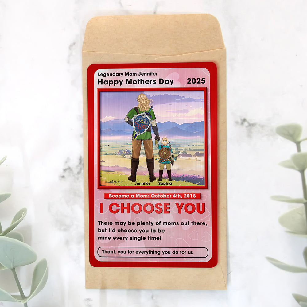 "I Choose You" - Personalized Wallet Card for Mom - Unique Gift for Mother's Day Wallet Card PopCulturePrints