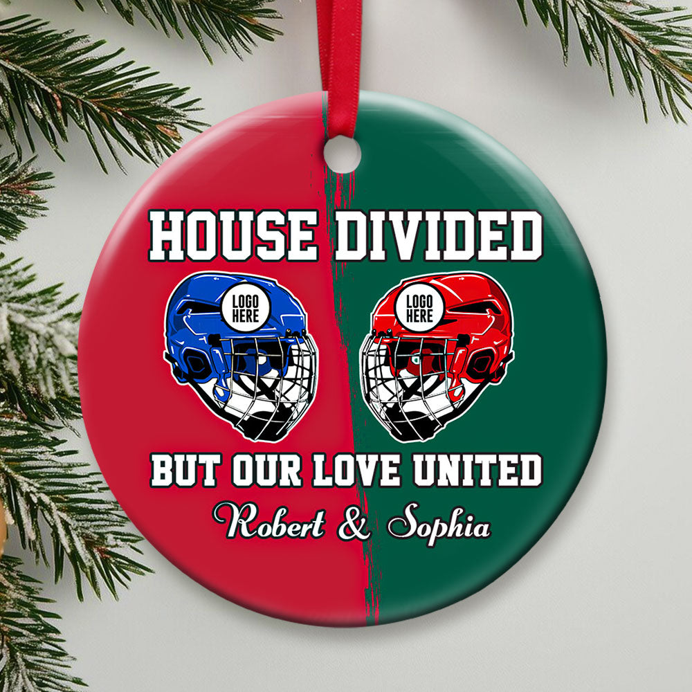 Personalized Ice Hockey Lovers Christmas Ornament for Couples - Valentine's Day Gifts Ornament PopCulturePrints
