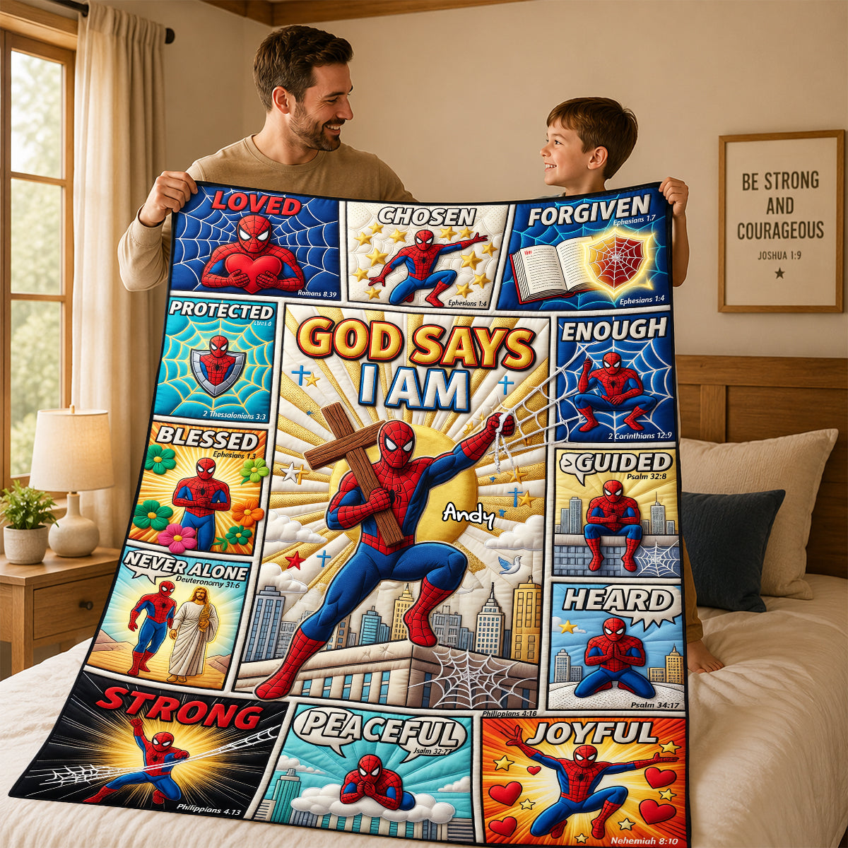 "God Says I Am" - Faith & Courage Blanket - Personalized Gift for Kids