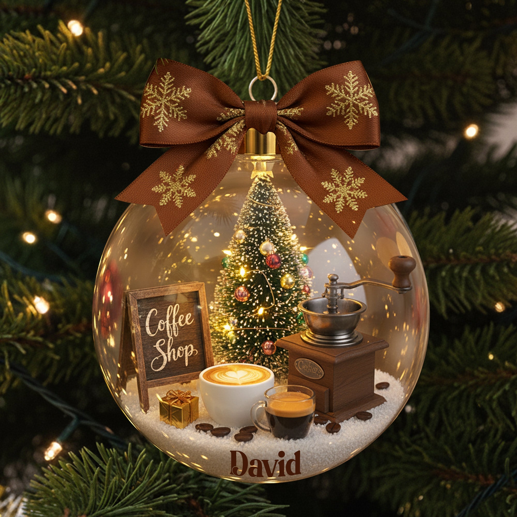 Sip & Celebrate: Vintage Coffee Ornament - Personalized Gift for Coffee Lovers Ornament PopCulturePrints