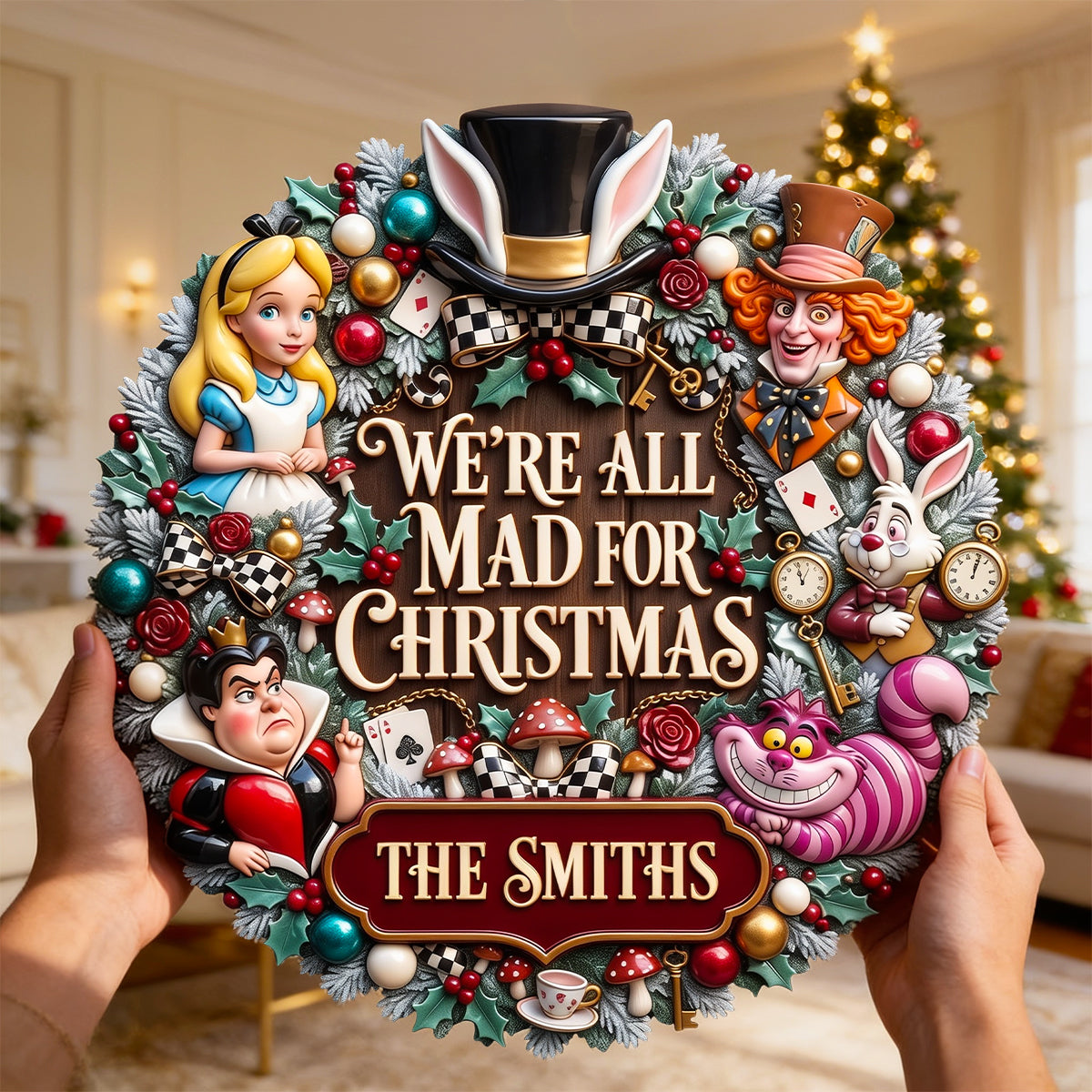 We're All Mad for Christmas Acrylic Sign - Personalized Gift for Friends and Family Acrylic Sign PopCulturePrints