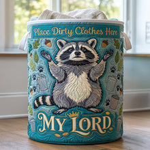 Load image into Gallery viewer, Adorable Raccoon Quilted Laundry Basket Personalized Gifts 03HUTN100726 Laundry Basket PopCulturePrints
