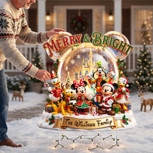 Load image into Gallery viewer, Merry &amp; Bright Family Sign - Personalized Christmas Gift for Families
