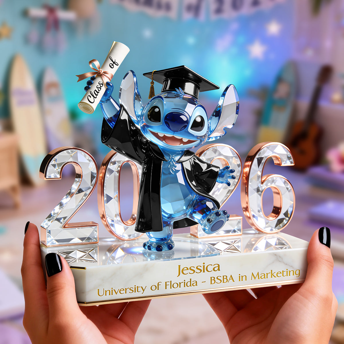 Celebrate Success with Your Space Buddy - Personalized Graduation Acrylic Plaque