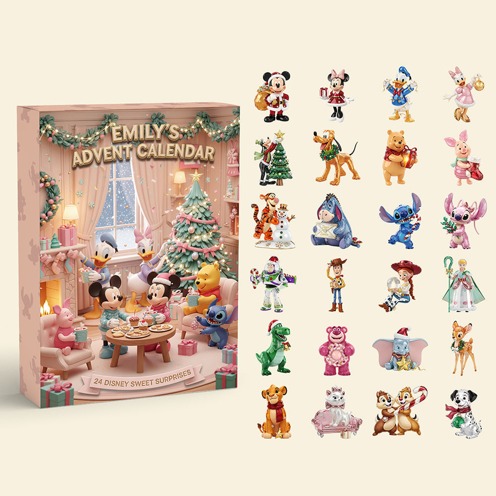 Bring Joy This Christmas with Our Personalized Advent Calendar - Custom Gift for Kids and Disney Fans Advent Calendar PopCulturePrints