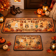 Load image into Gallery viewer, “Trick or Treat Together” - Personalized Halloween Family Runner Rug

