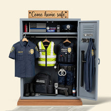 Load image into Gallery viewer, Come Home Safe - Personalized Police Officer Locker Acrylic Plaque Shaped Plaques PopCulturePrints
