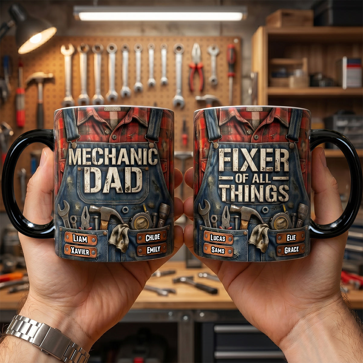 Fixer Of All Things - Personalized Mug for Mechanic Dad Coffee Mug PopCulturePrints