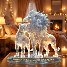 Load image into Gallery viewer, Forever My Queen, Always Your King - Majestic Lion Couple Light Box - Personalized Gift for Couples Light Box PopCulturePrints
