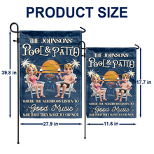 Load image into Gallery viewer, &quot;Where the Neighbors Listen to Good Music&quot; - Personalized Poolside Paradise 3D Effect Flag Flag PopCulturePrints
