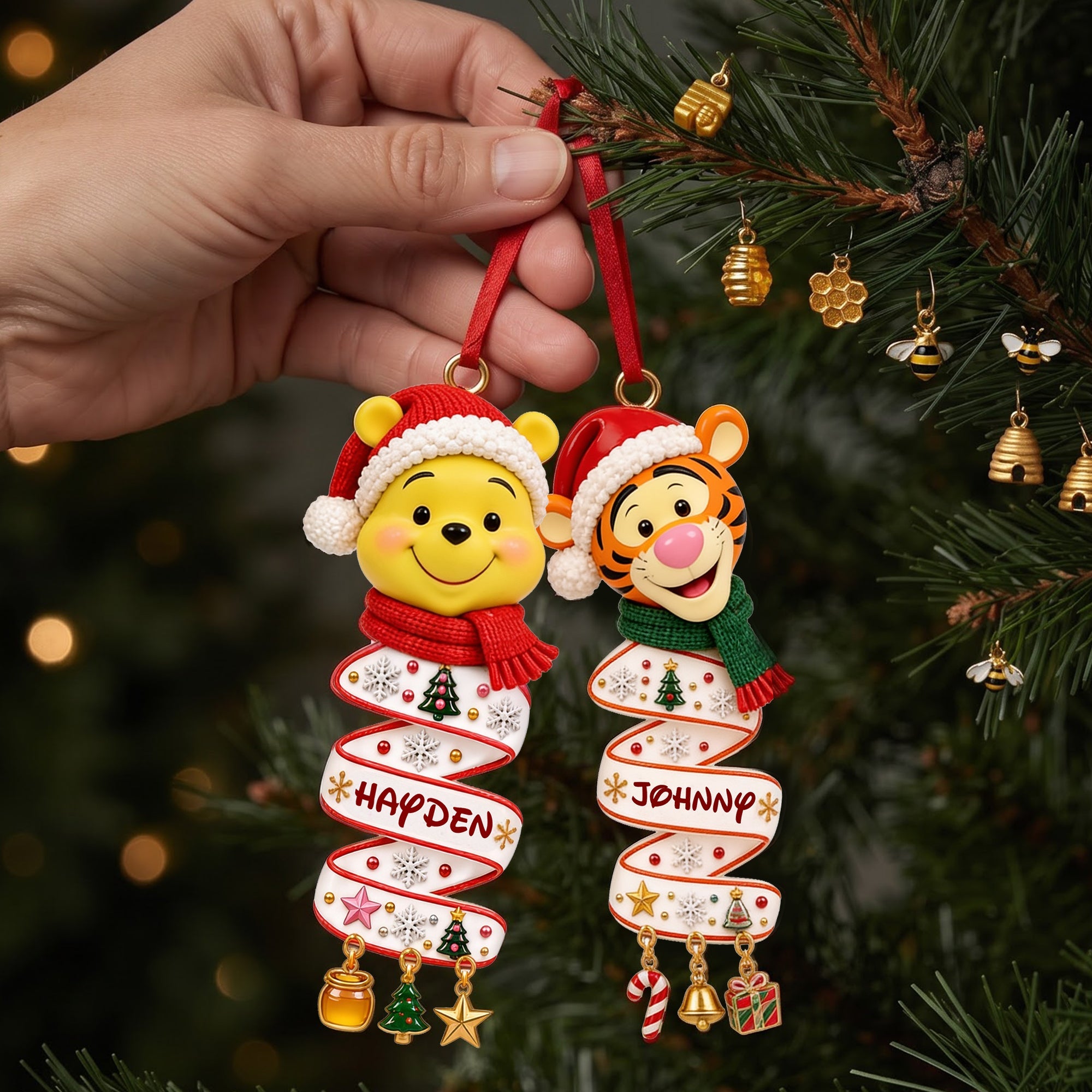 Cute Christmas Ornament With Name - Personalized Gift for Kids and Family Ornament PopCulturePrints