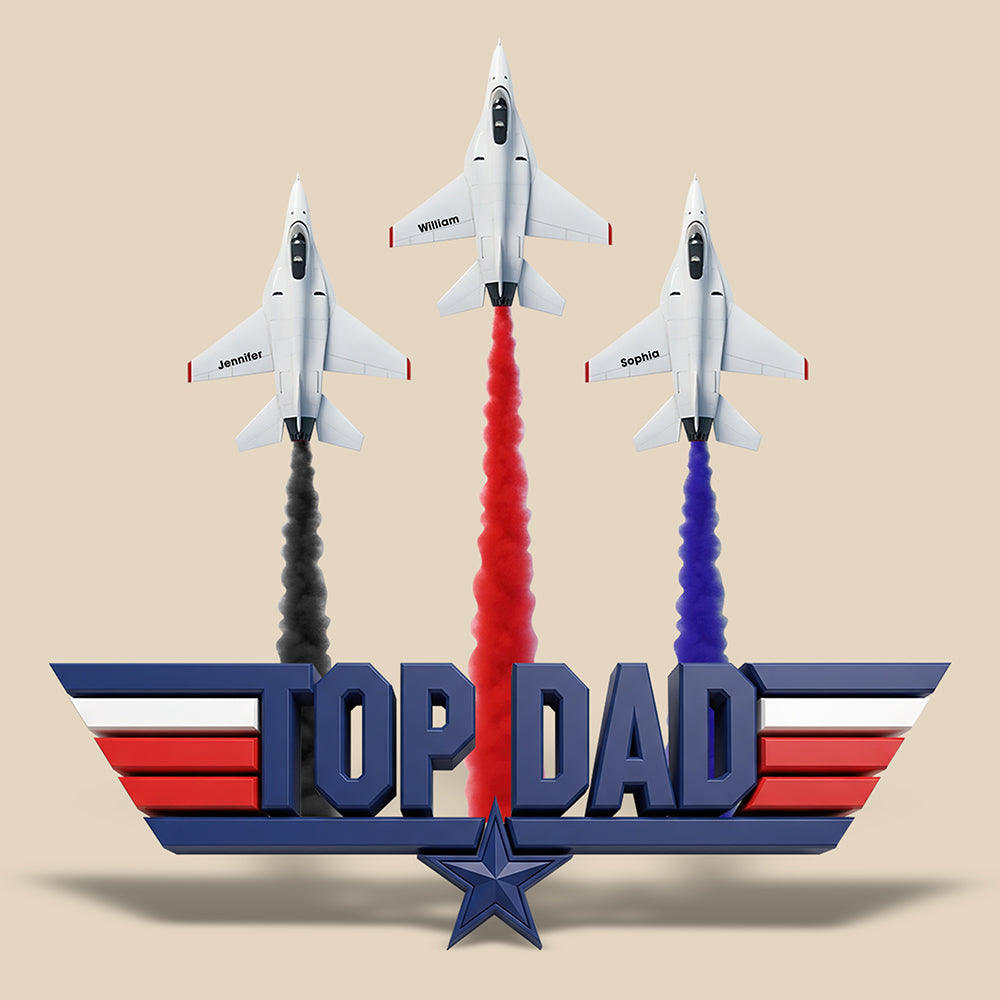 “Top Dad: Soar Above the Rest” - Personalized Acrylic Plaque for Dad, Grandpa, Gifts for Father's Day Shaped Plaques PopCulturePrints
