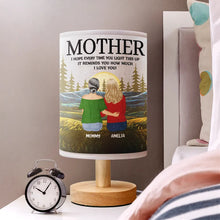 Load image into Gallery viewer, Mom, We Hope Every Time You Light This Up - Personalized Fabric Lamp for Mom and Grandma Fabric Lamp PopCulturePrints
