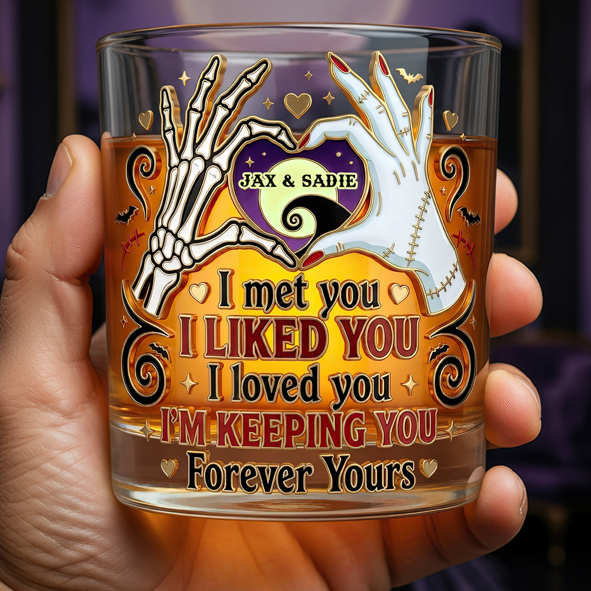 Soulmates Forever Round Glass - Personalized Gift for Couples Glass PopCulturePrints