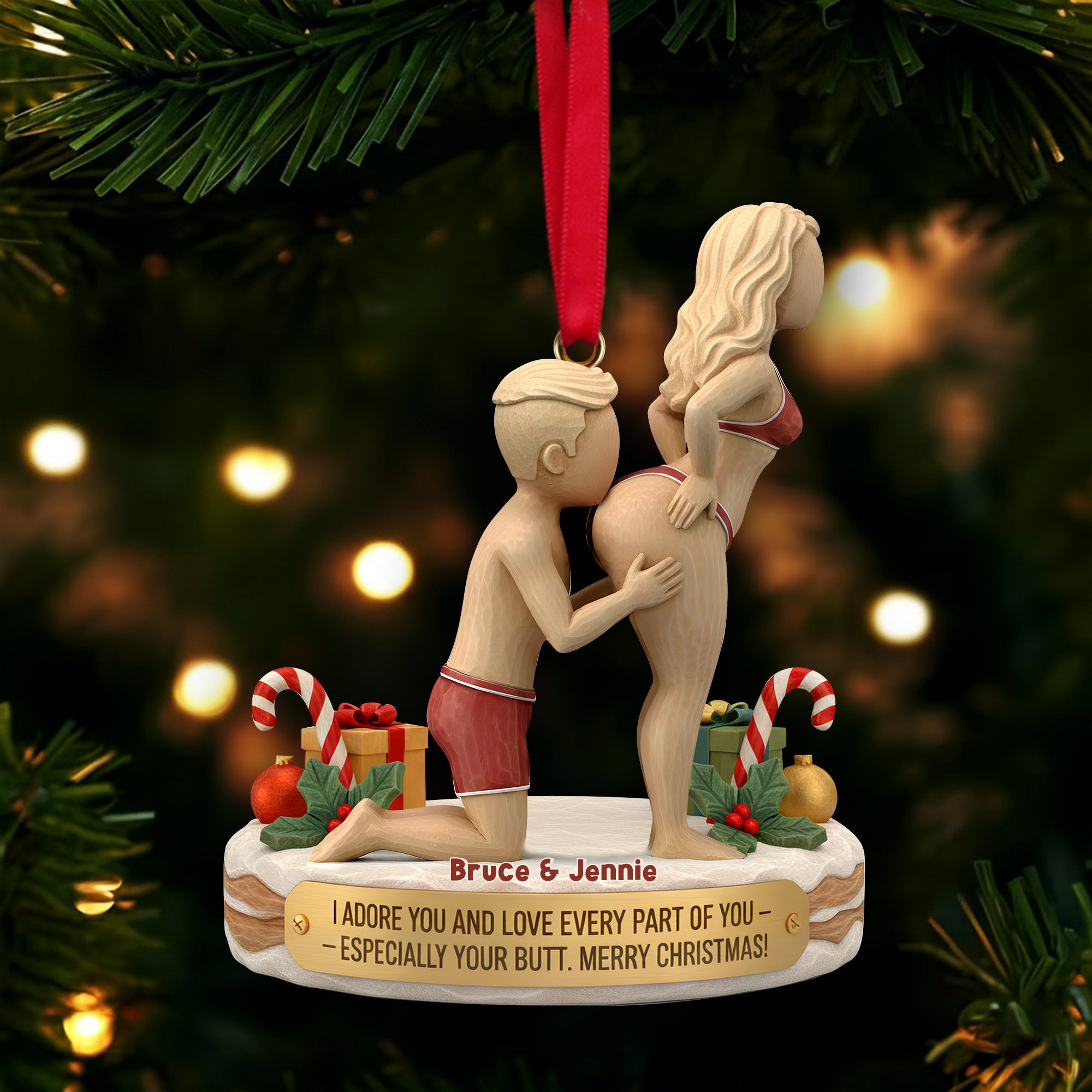 I Adore You and Love Every Part of You - Naughty Couple Ornament - Personalized Gift for Couples Ornament PopCulturePrints