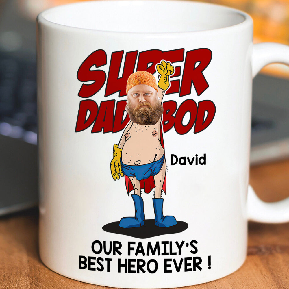 Super Dad Bod Personalized Coffee Mug - Best Hero Ever! Coffee Mug PopCulturePrints
