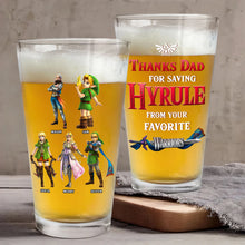 Load image into Gallery viewer, Custom Gamer Dad Beer Glass - Heroic Hyrule Theme Beer Glasses PopCulturePrints
