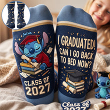 Load image into Gallery viewer, Celebrate Your Achievement – Adorable Graduation Character Middle Tube Socks | Personalized Gift for Graduates
