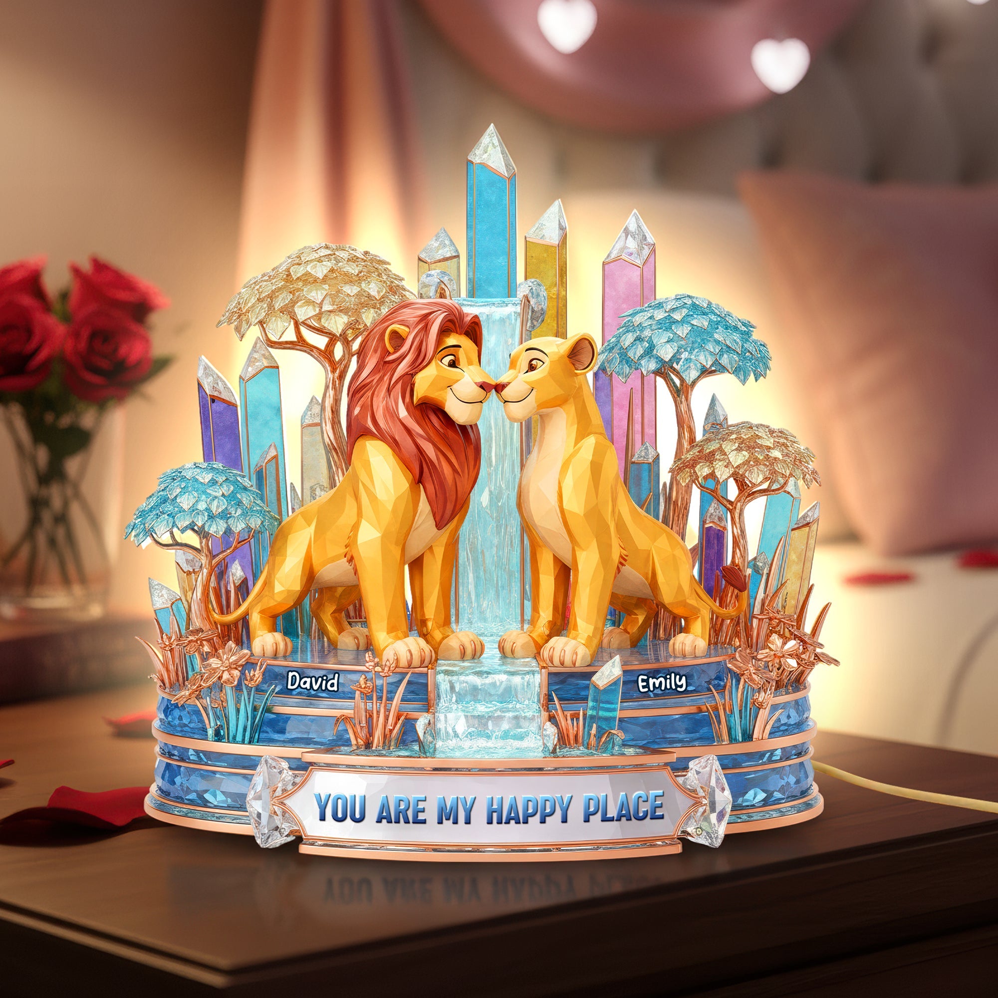 You Are My Happy Place - Personalized Romantic Couple Acrylic Light Box Light Box PopCulturePrints