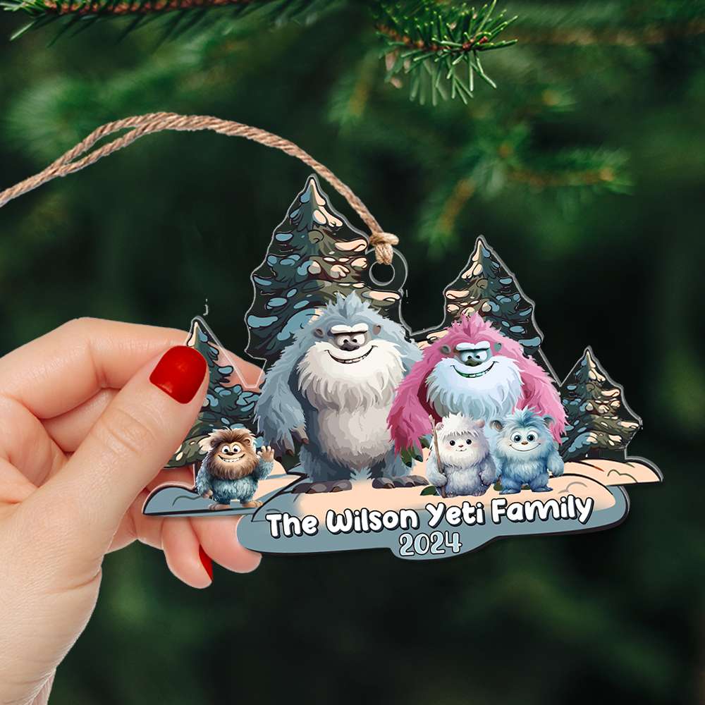 Personalized Yeti Family Christmas Ornament Ornament PopCulturePrints