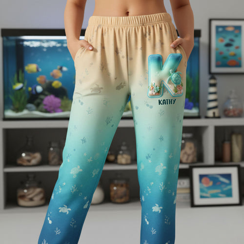 Personalized Sea Turtle Pajama Pants - Perfect Gifts for Ocean Lovers Pajama Pant PopCulturePrints