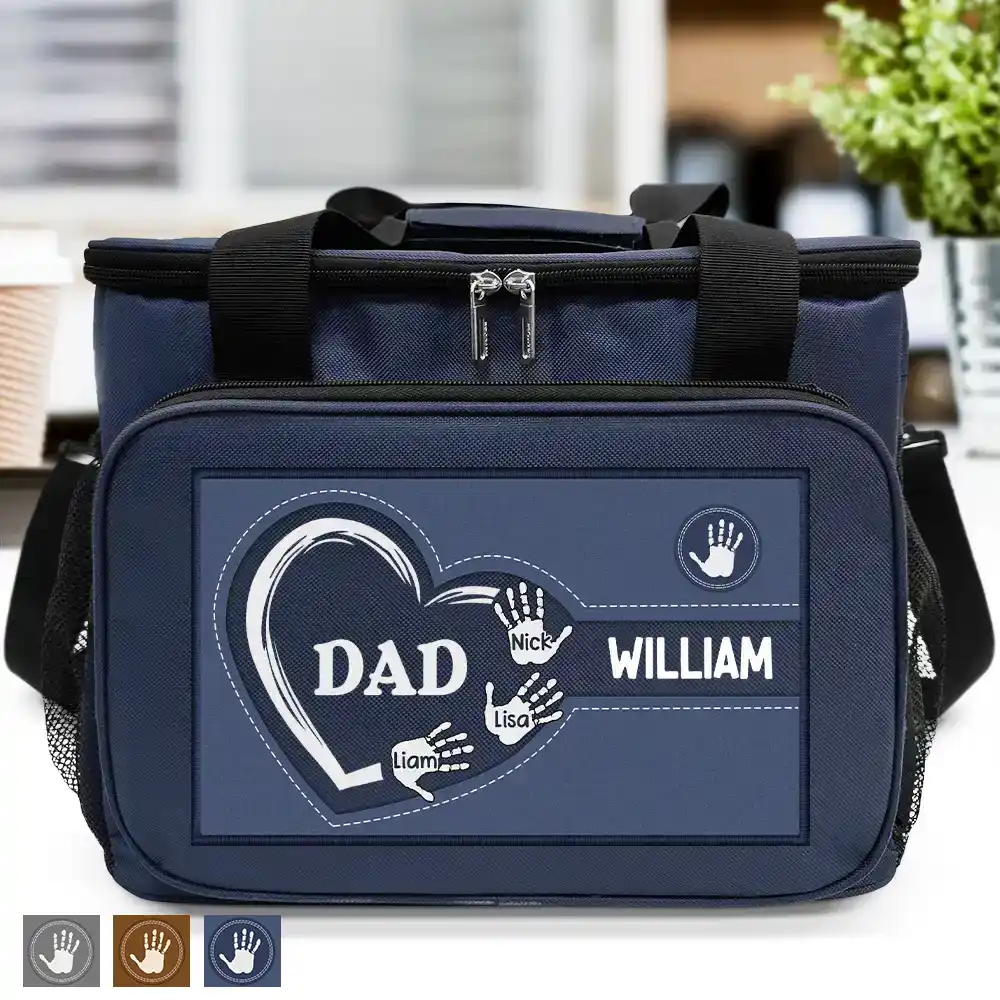 "Cherished Memories in Every Bite - Personalized Lunch Bag for Dad and Grandpa" Lunch Bag, Cooling Tote PopCulturePrints
